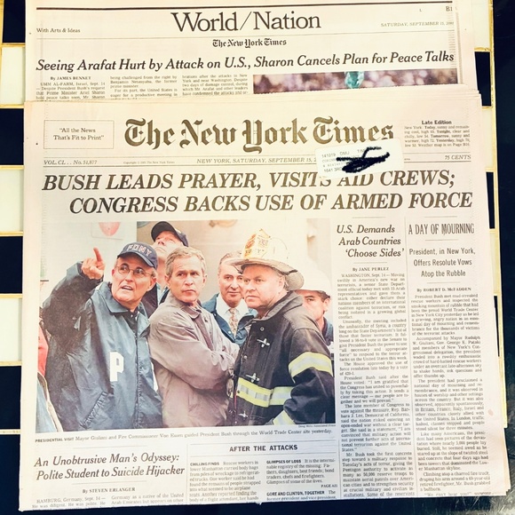 Saturday, 9/15/2001 edition The New York Times - Picture 1 of 4